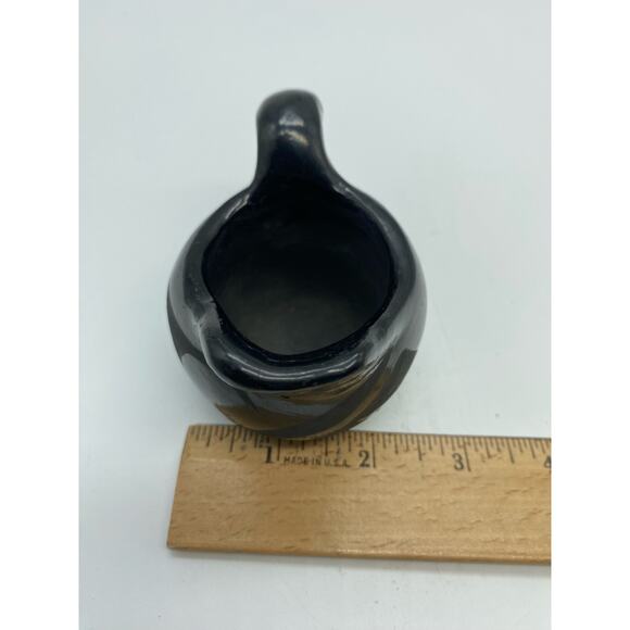 Vintage Santa Clara Black on Black Art Pottery small pitcher unsigned - Picture 8 of 8
